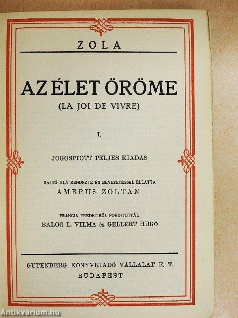 Az élet öröme I-III./Tanulmányok IV.