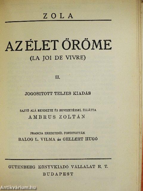 Az élet öröme I-III./Tanulmányok IV.