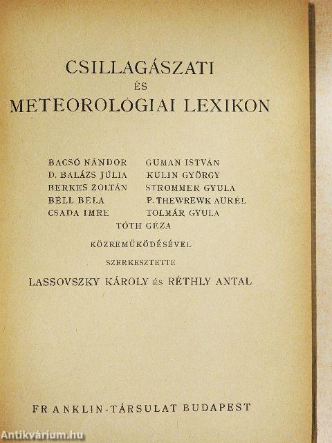 Csillagászati és Meteorológiai Lexikon