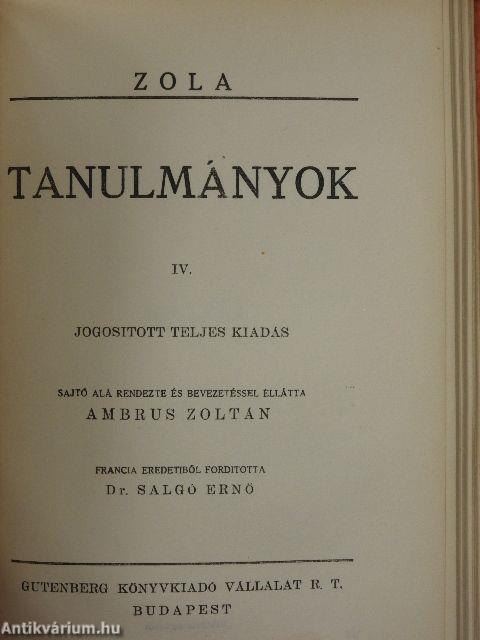 Az élet öröme I-III./Tanulmányok IV.