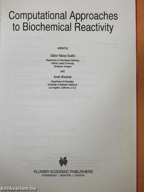 Computational Approaches to Biochemical Reactivity