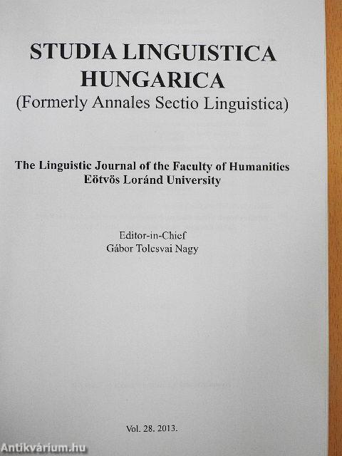Studia Linguistica Hungarica 2014/28