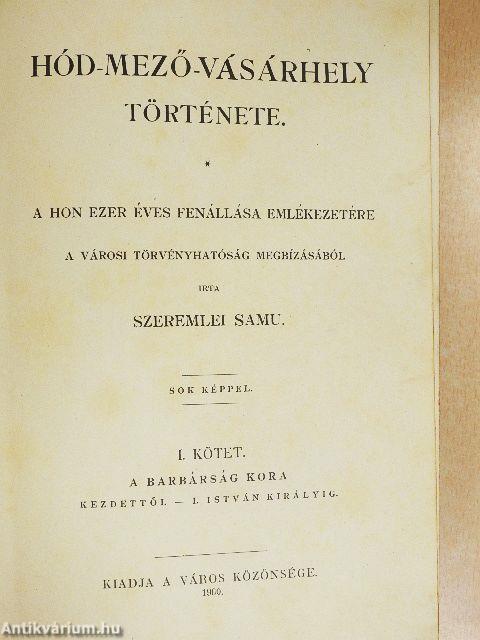 Hód-mező-vásárhely története I.