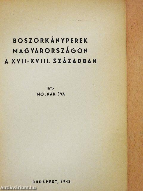 Boszorkányperek Magyarországon a XVII-XVIII. században