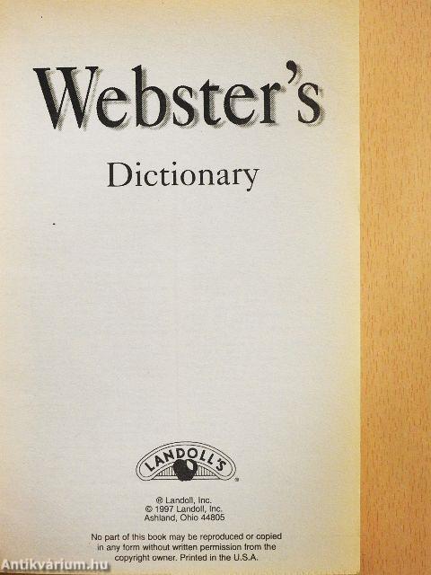 Webster's Dictionary