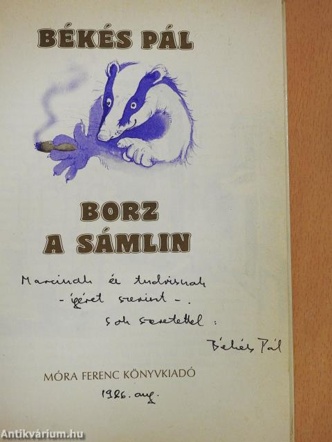 Borz a sámlin (dedikált példány)