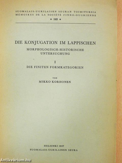 Die Konjugation im Lappischen (dedikált példány)