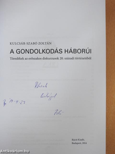 A gondolkodás háborúi (dedikált példány)