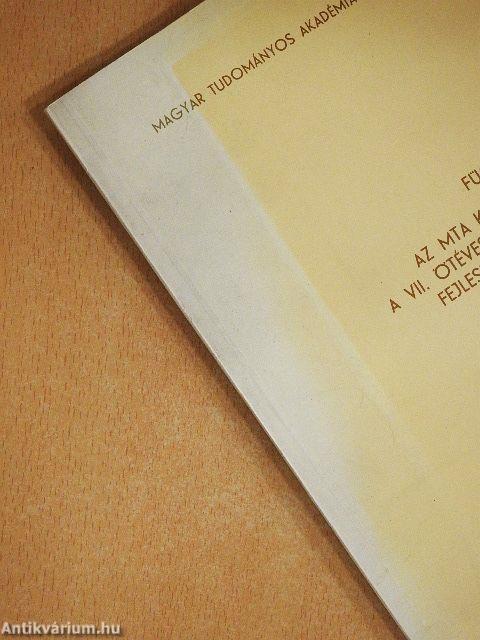 Függelék: Az MTA kutatóhálózatának a VII. ötéves terv időszakára szóló fejlesztési koncepciójához