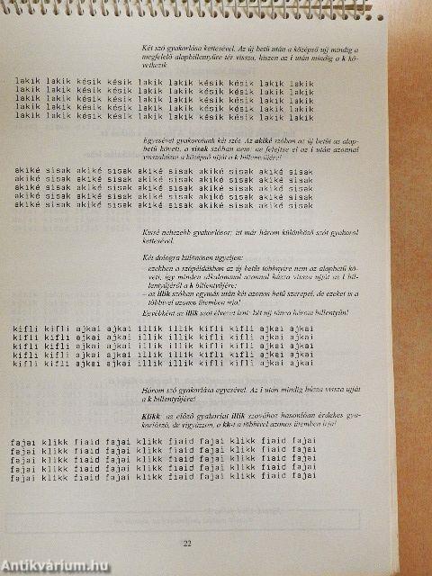 Önállóan megtanulom a gépírást és a számítógépes szövegszerkesztést