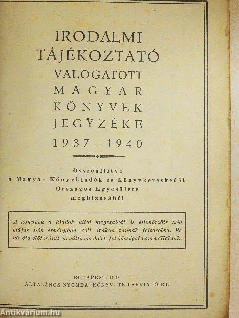 Irodalmi tájékoztató 1937-1940