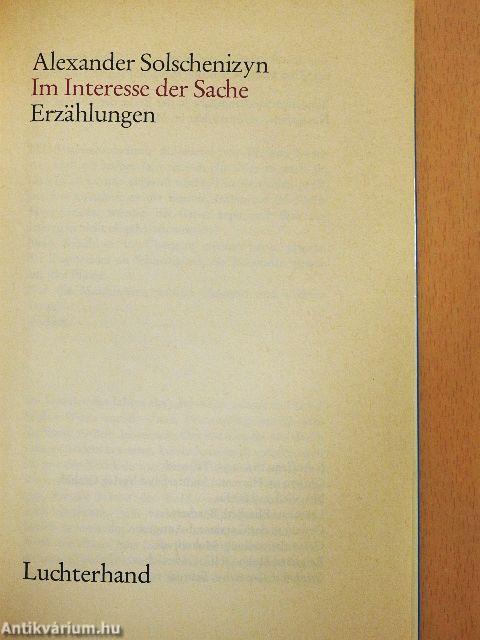 Im Interesse der Sache
