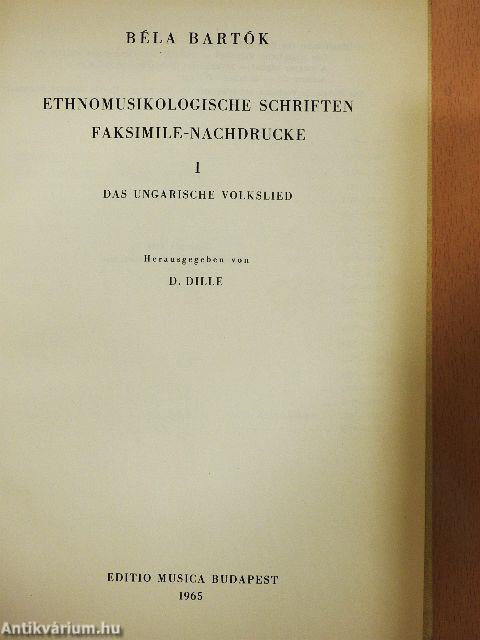 Ethnomusikologische Schriften Faksimile-Nachdrucke I-IV.