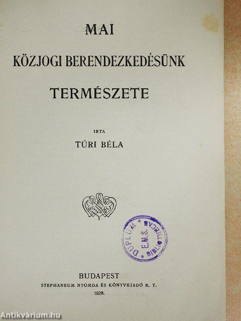 Mai közjogi berendezkedésünk természete
