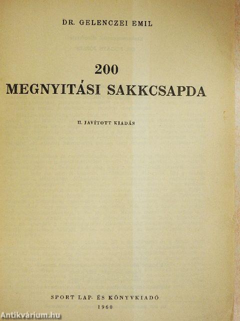 200 megnyitási sakkcsapda