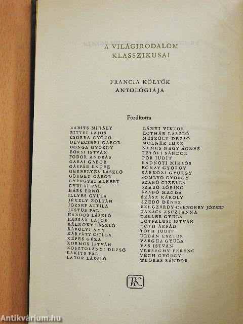 Francia költők antológiája I.
