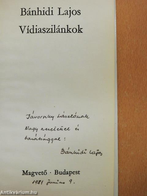 Vídiaszilánkok (dedikált példány)