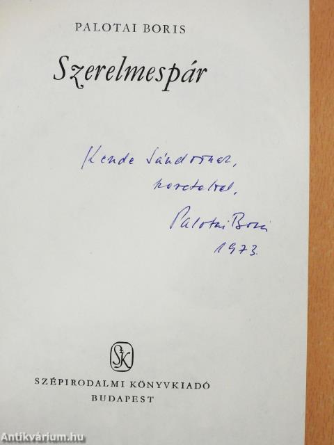 Szerelmespár (dedikált példány)