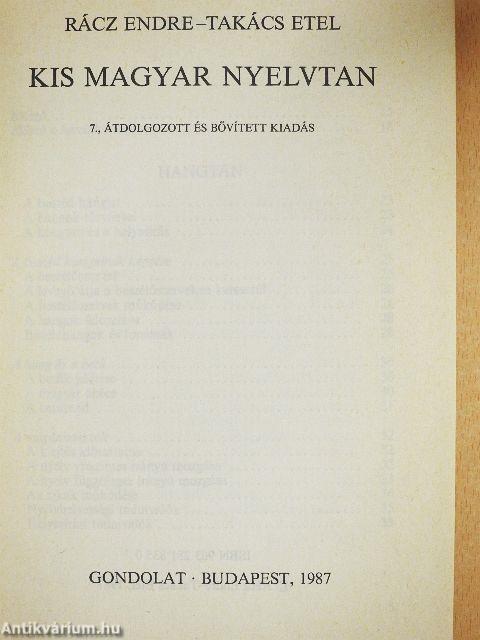 Kis magyar nyelvtan