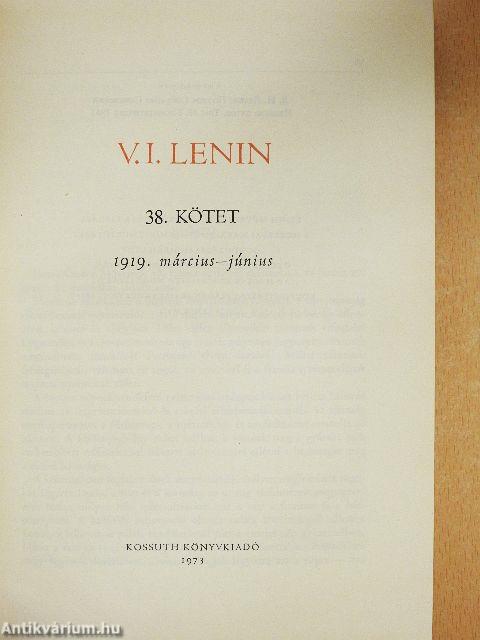 V. I. Lenin összes művei 38.
