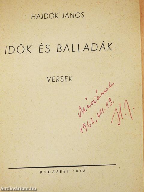 Idők és balladák (dedikált példány)