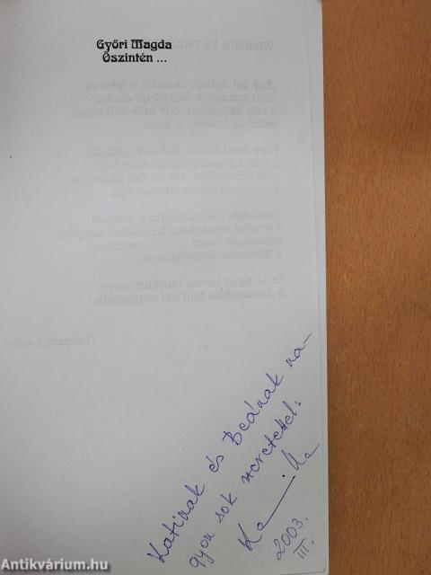 Őszintén... Dévai Nagy Kamilláról (dedikált példány)