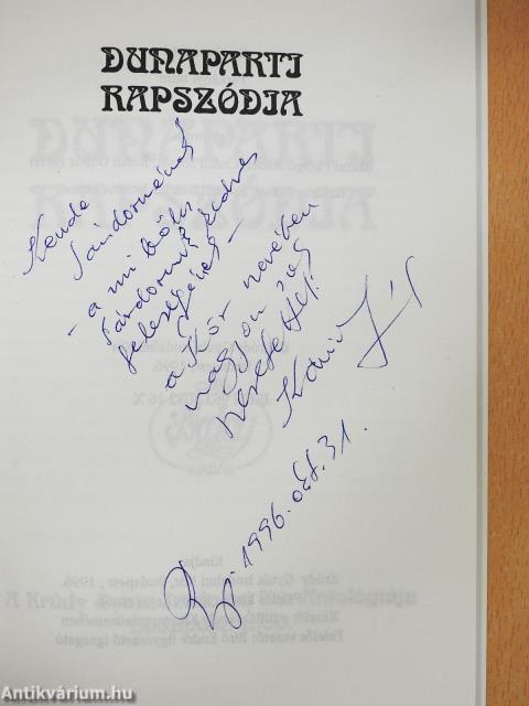 Dunaparti rapszódia (dedikált példány)