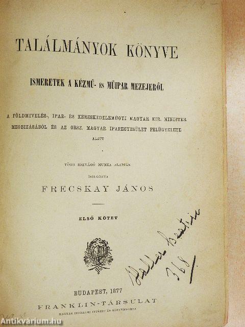 Találmányok könyve I-II.