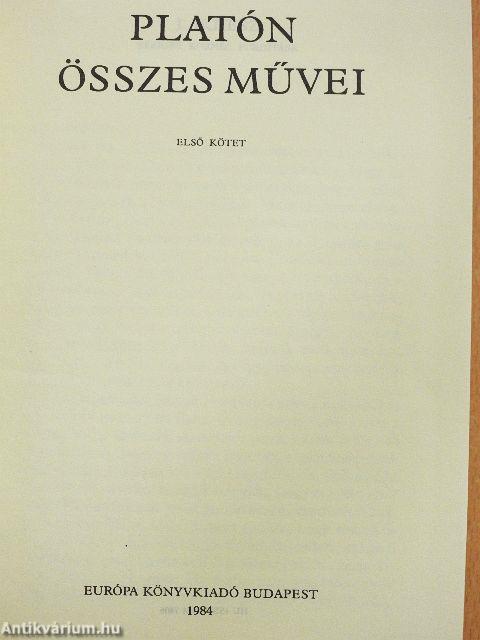 Platón összes művei I. (töredék)