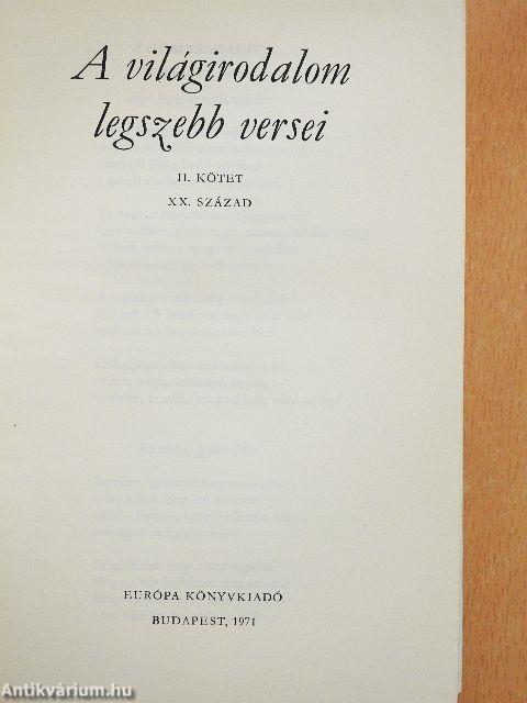 A világirodalom legszebb versei II. (töredék)