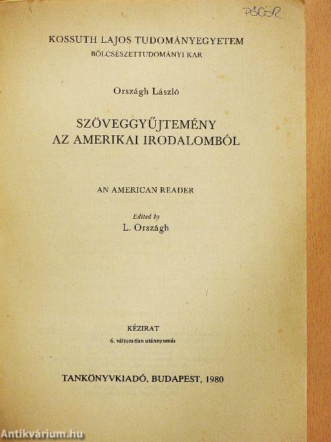 Szöveggyűjtemény az amerikai irodalomból