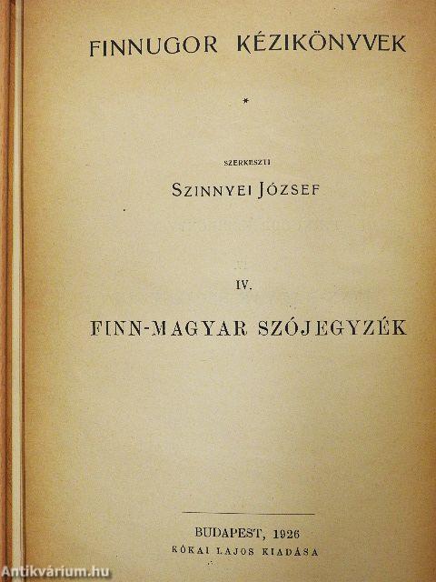 Finn-magyar szójegyzék