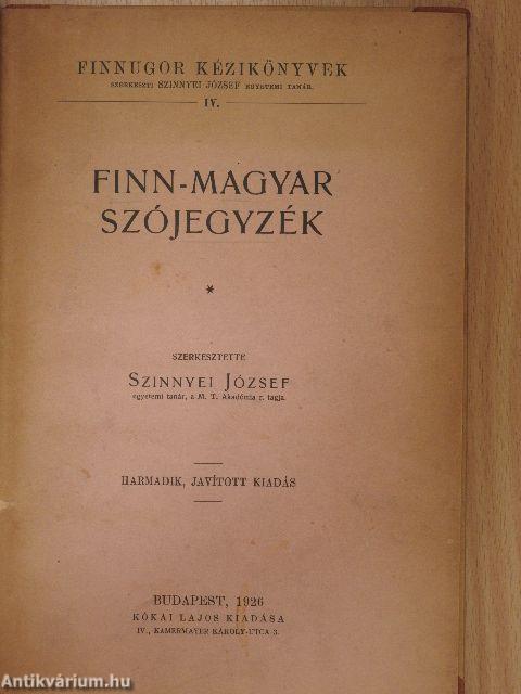 Finn-magyar szójegyzék
