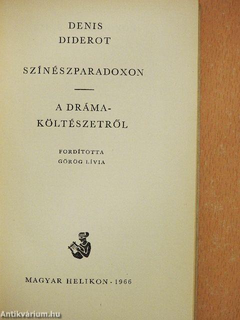 Színészparadoxon/A dráma költészetéről
