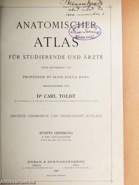 Anatomischer Atlas für Studierende und Ärzte V.