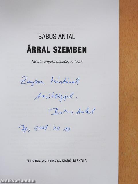 Árral szemben (dedikált példány)