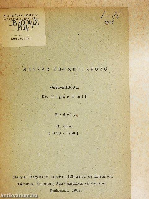 Magyar éremhatározó - Erdély II.
