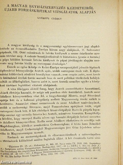 A magyar egyházszervezés kezdeteiről újabb forráskritikai vizsgálatok alapján