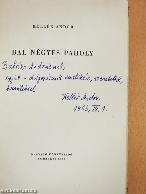 Bal négyes páholy (dedikált példány)