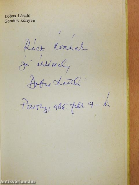 Gondok könyve (dedikált példány)