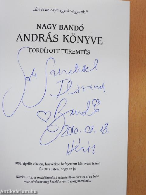 András könyve (dedikált példány)