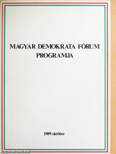 Magyar Demokrata Fórum programja