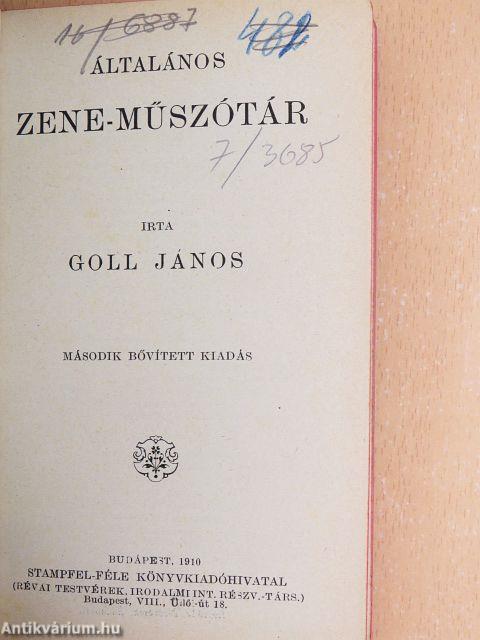 Általános zene-műszótár