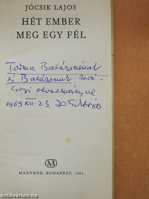 Hét ember meg egy fél (dedikált példány)