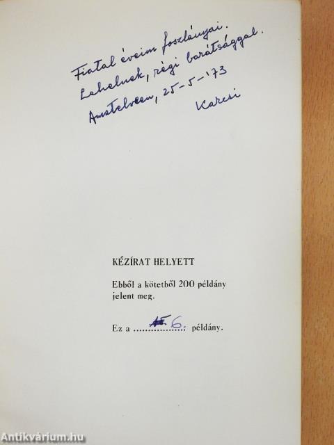 Régi versek (számozott, dedikált példány)