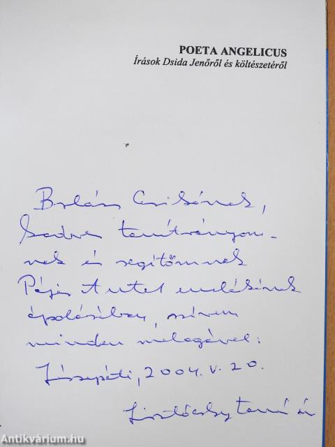 Írások Dsida Jenőről és költészetéről (dedikált példány)