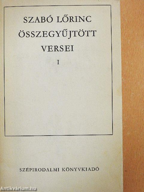 Szabó Lőrinc összegyűjtött versei I-II.