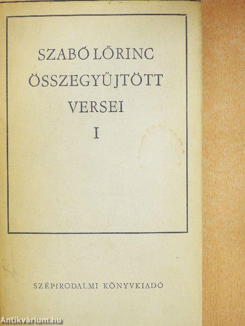 Szabó Lőrinc összegyűjtött versei I-II.