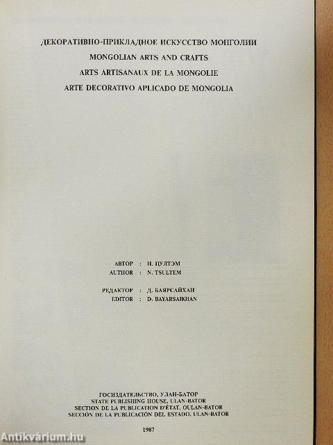 Mongolian Arts and Crafts/Arts artisanaux de la Mongolie/Arte decorativo aplicado de Mongolia