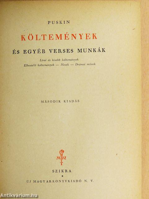 Költemények és egyéb verses munkák